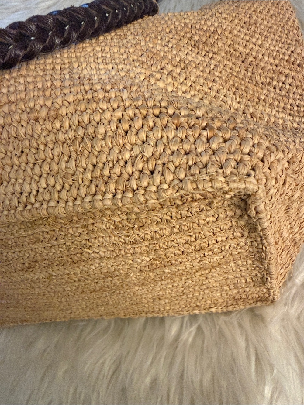 Brighton Woven Straw Tote Bag with Brown Leather and Brass Accents🔥 - Picture 5 of 16